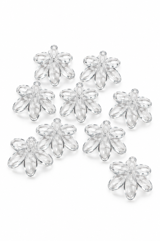Clear flower-shaped almond favor holders (pack of 12)