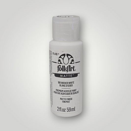 Matte acrylic paint bottle, 2 oz, white wicker