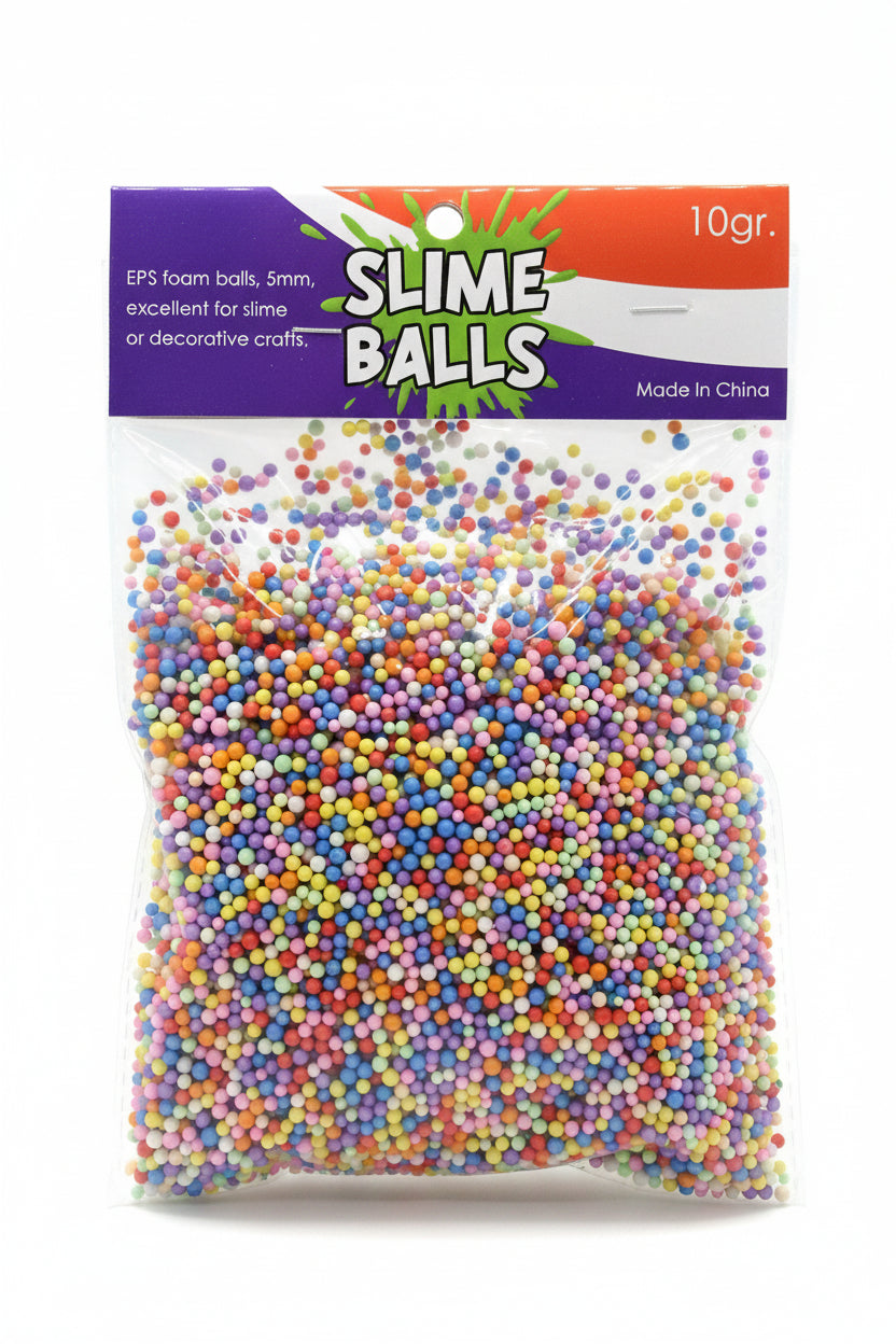 5mm EPS foam slime filler balls, multicolor