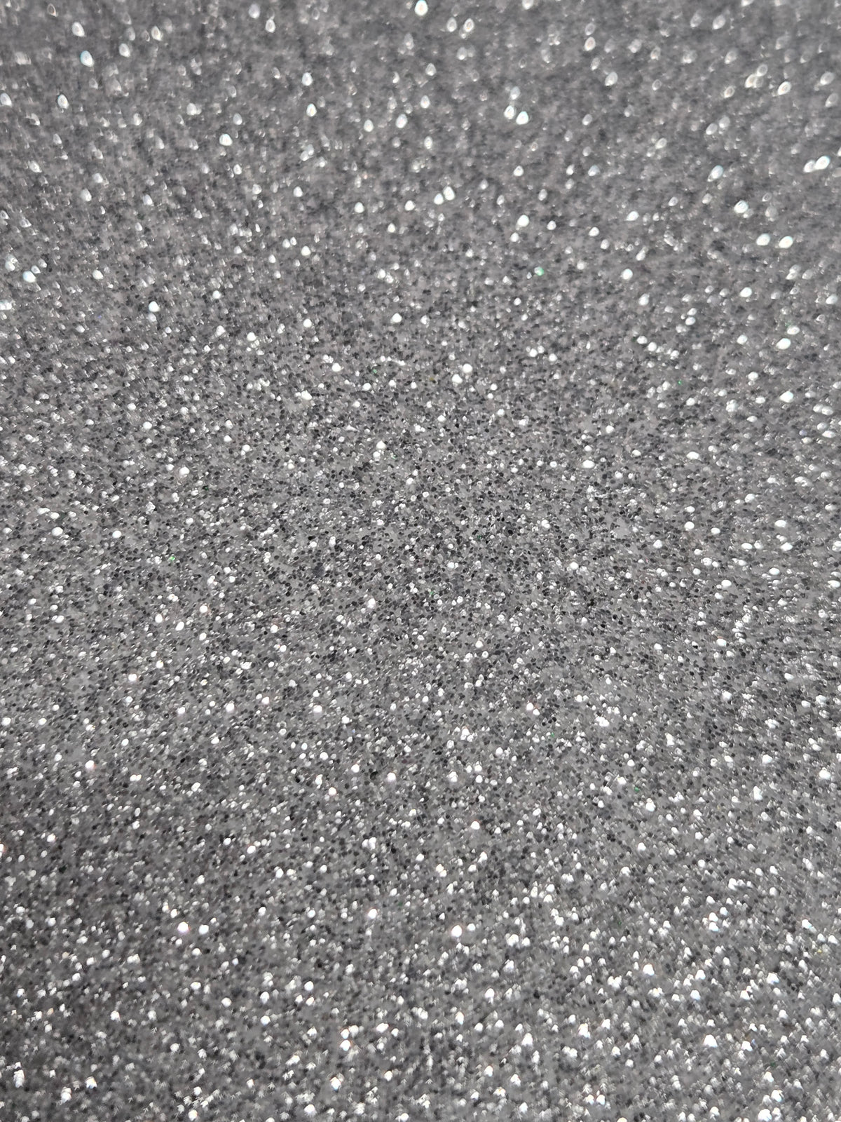 Silver glitter foam sheet, 2mm thick, 8x12 in., close-up glitter texture