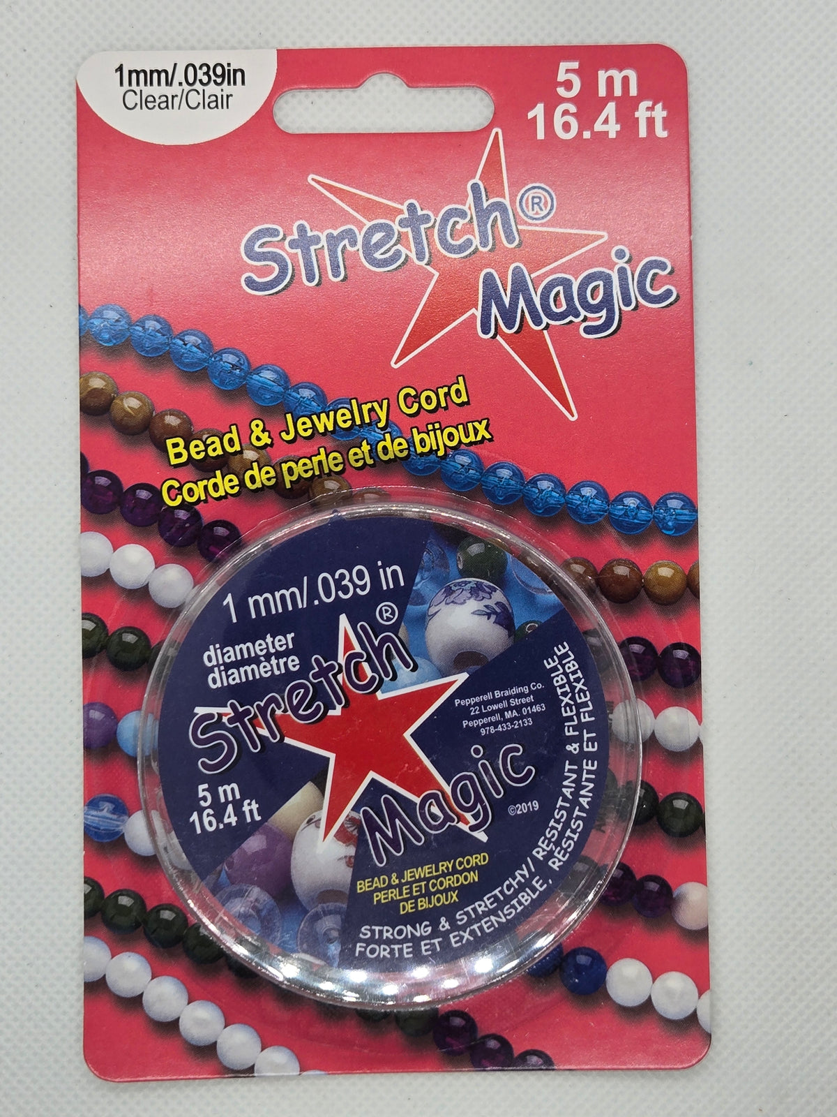Clear Stretch Magic bead & jewelry cord, 1mm diameter, 5m spool