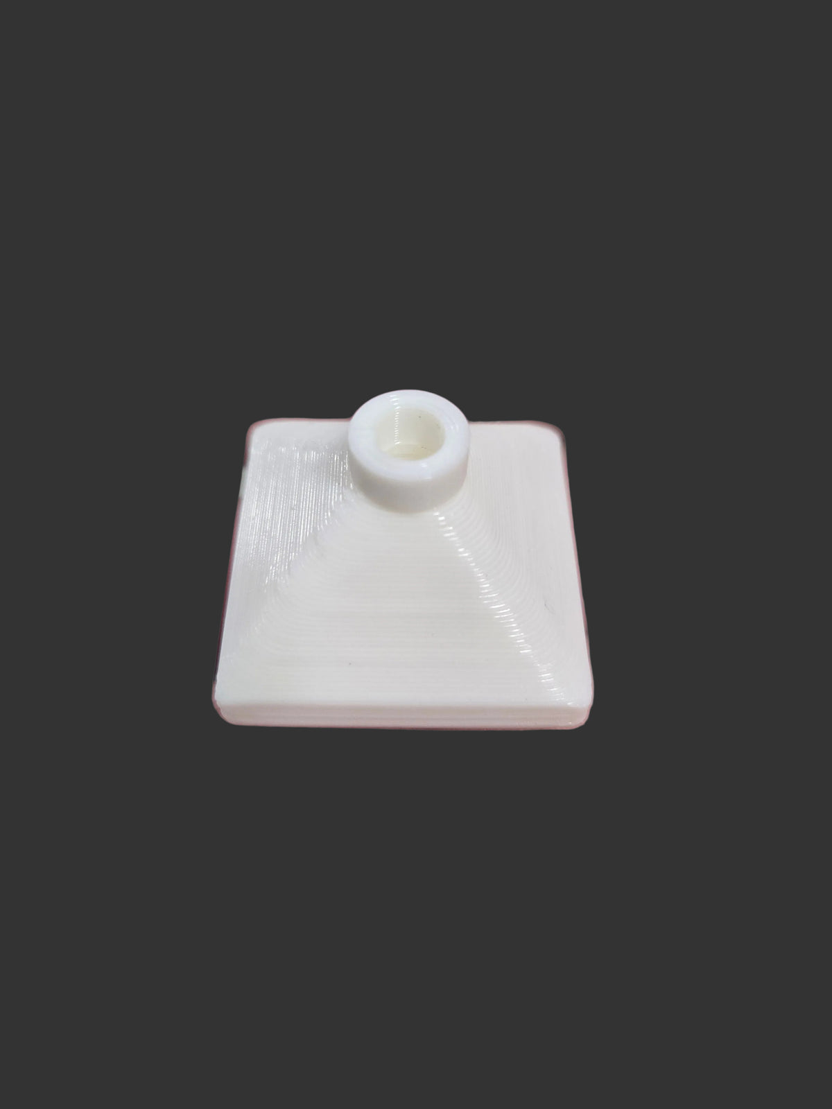 White plastic straw holder support for globe balloon, with round opening