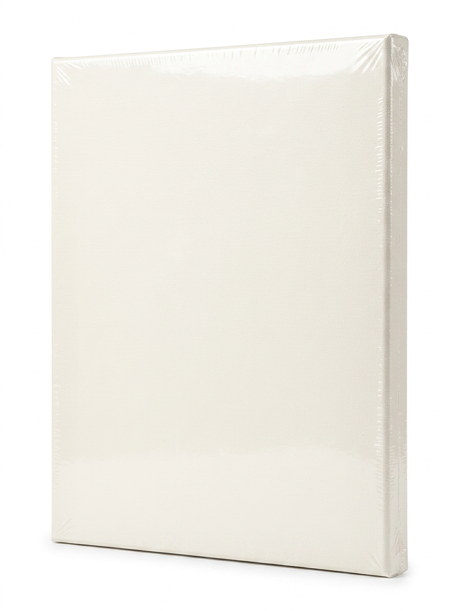 Thick stretched painting canvas, 8x10 in, off-white rectangular panel