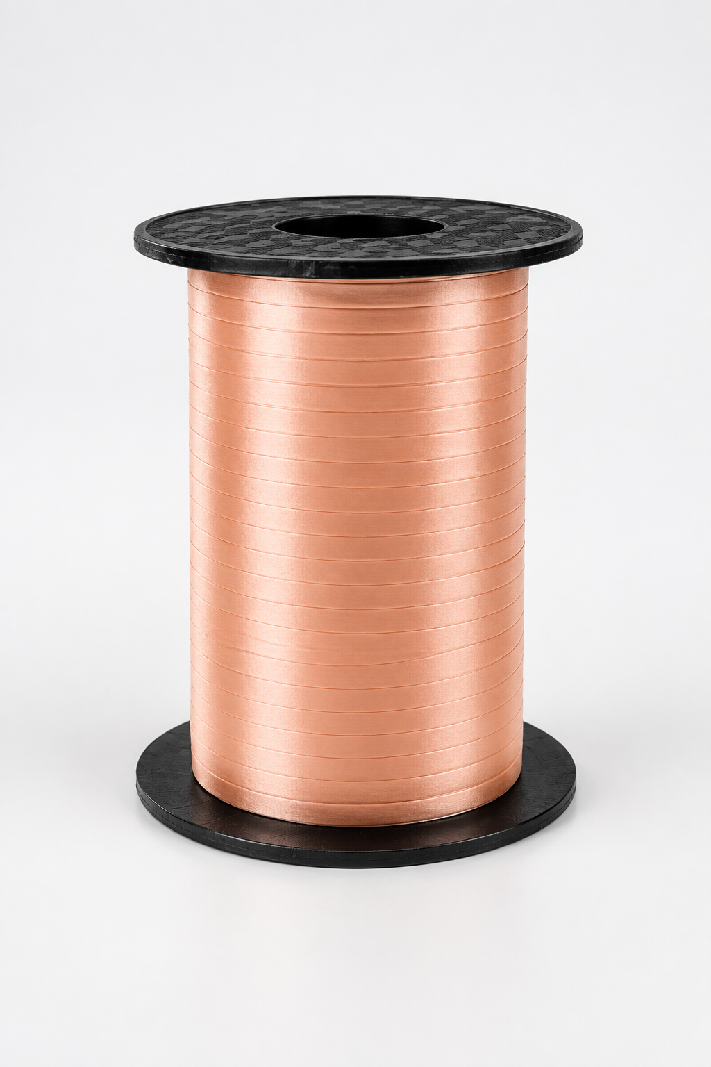 Peach curling ribbon roll, 350 yards, wide spool of ribbed ribbon