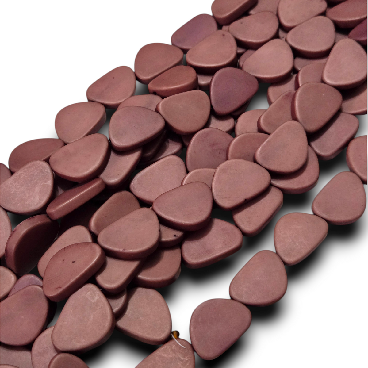 Wine flat triangle resin beads strand with smooth matte finish